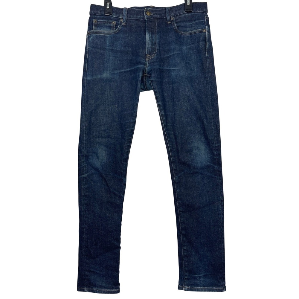 Uniqlo SELVEDGE Kaihara Slim Straight Low Rise 31x32 Dark Wash‎ Denim Blue Jeans